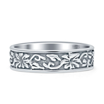 Oxidized Flower Leaf Band